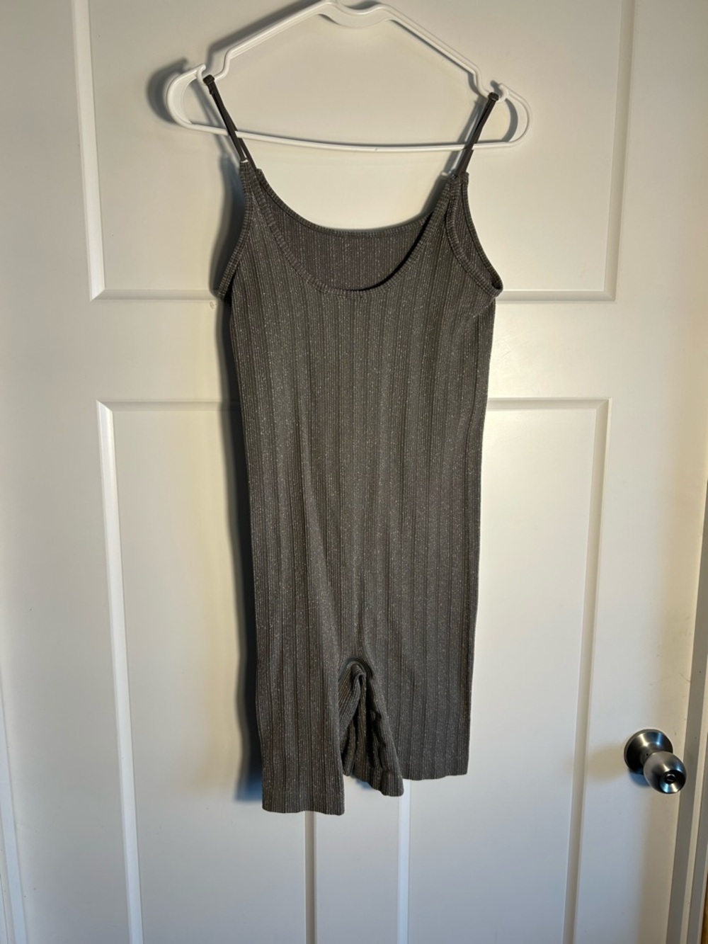 Noisy Mae Women’s M/L Strappy Unitard Silver Dance Performance 2868 - Picture 8 of 8
